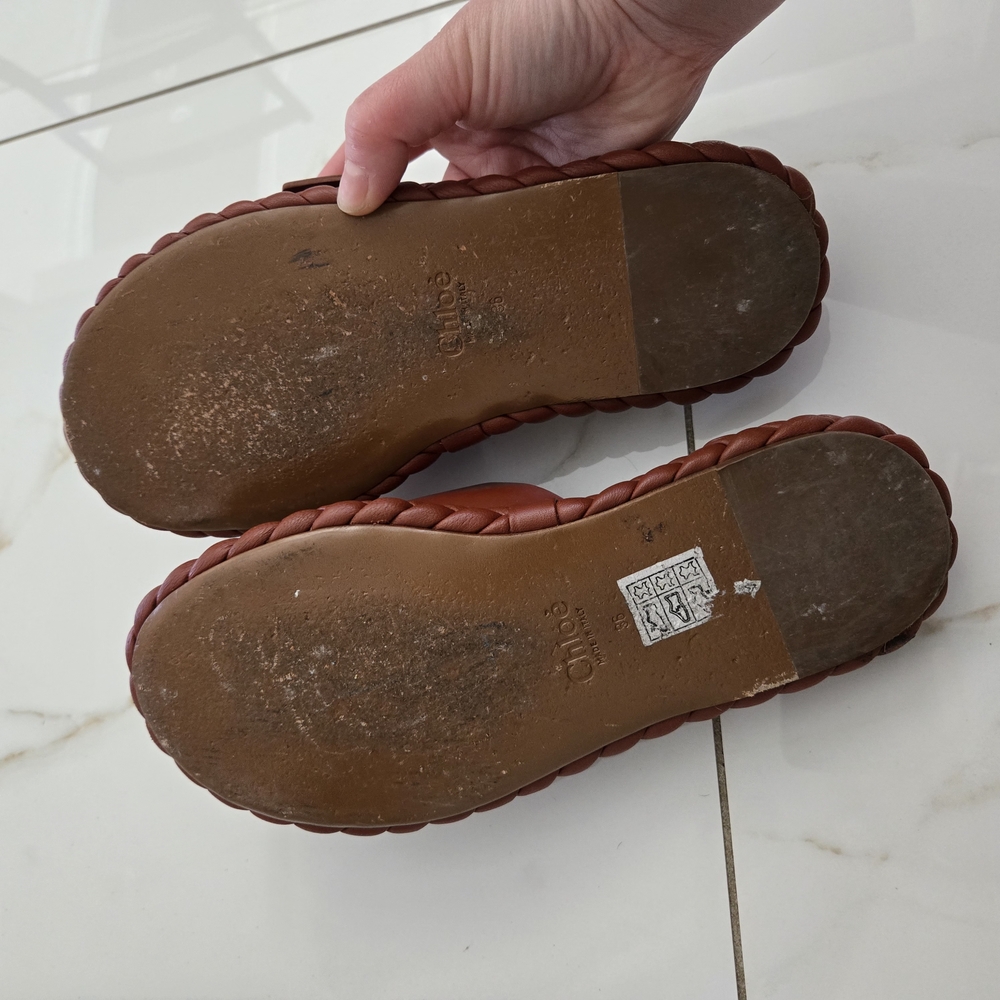 Chloe Brown Leather Sandals with Silver Buckle - Picture 4 of 6